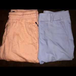 2 women’s summer slacks/pants (peach & periwinkle)
